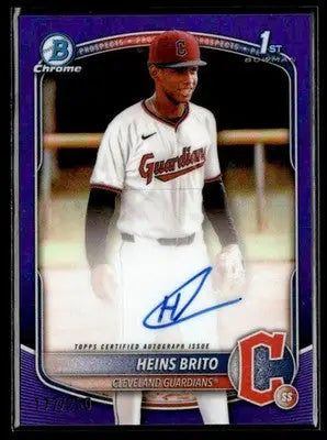 2025 Bowman Chrome #CPA-HB Heins Brito Prospect Autographs Purple Refr #177/250 - Baseball Card Single