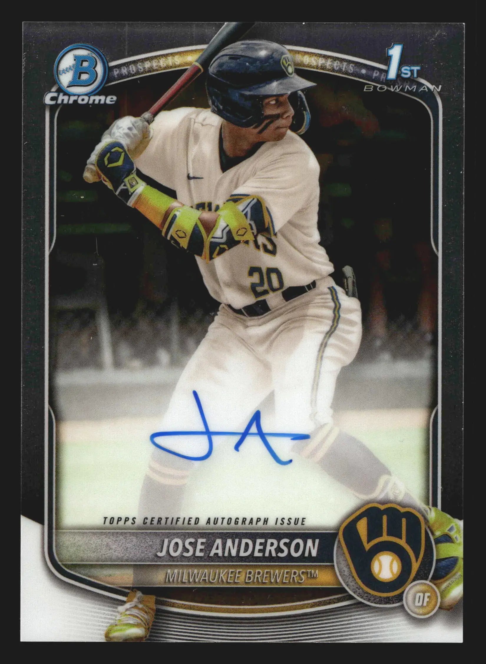2025 Bowman Chrome #CPA-JA Jose Anderson 1st Bowman Auto On-Card Brewers - Baseball Card Single