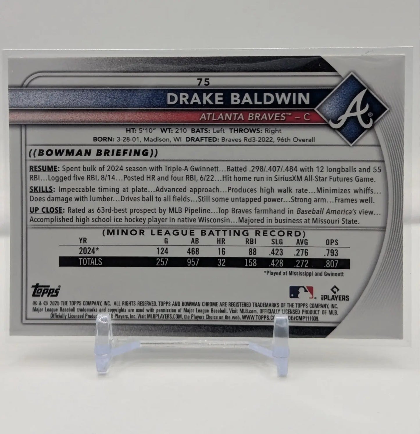 2025 Bowman Chrome - Drake Baldwin #75 Mega Box Mojo Refractor (RC) - Baseball Card Box