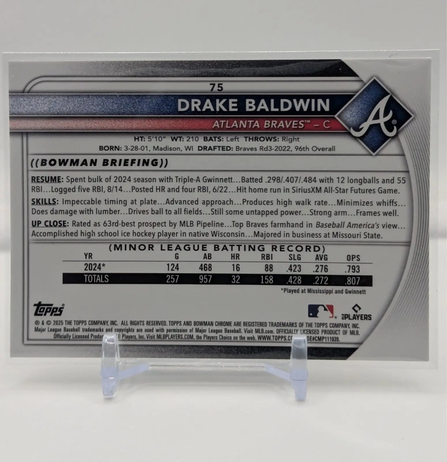 2025 Bowman Chrome - Drake Baldwin #75 Mega Box Mojo Refractor (RC) - Baseball Card Box