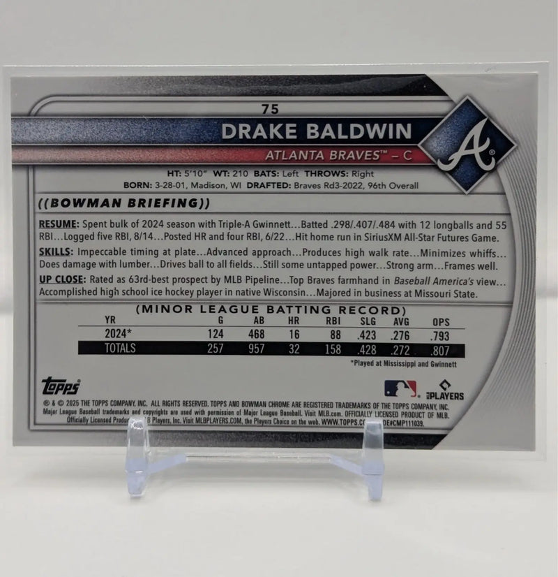 2025 Bowman Chrome - Drake Baldwin #75 Mega Box Mojo Refractor (RC) - Baseball Card Box