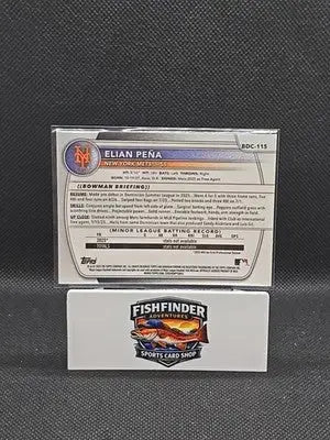 2025 Bowman Chrome Elian Pena #BCP-115 Bowman Mega Box Laser Refractor Mets - Baseball Card Box