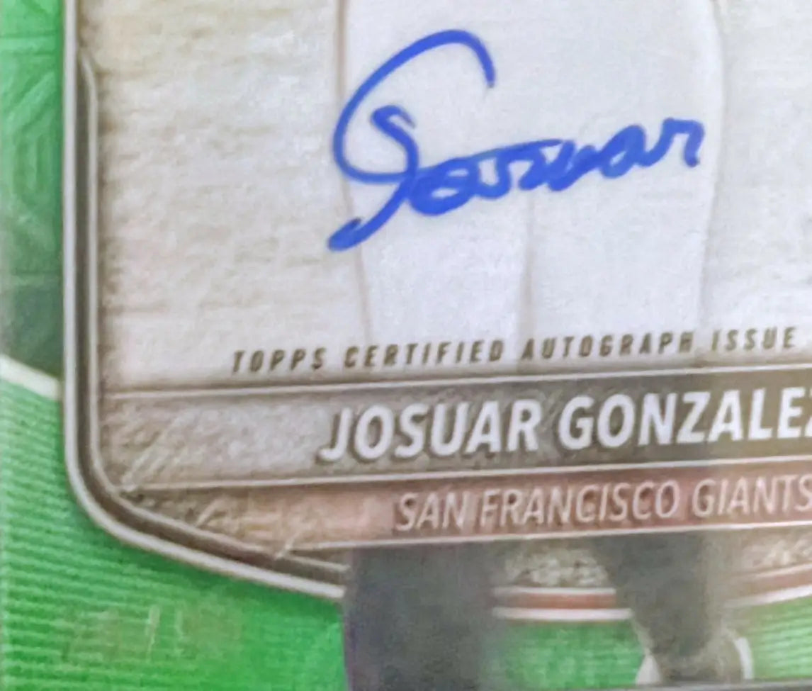 2025 BOWMAN CHROME GREEN MOJO REFRACTOR SP 29/99 AUTO RC JOSUAR GONZALEZ - Baseball Card Single