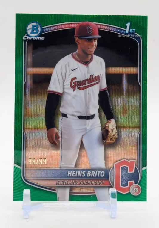 2025 Bowman Chrome Heins Brito #BCP-203 Green 99/99 Bookend! Cleveland Guardians - Baseball Card Single