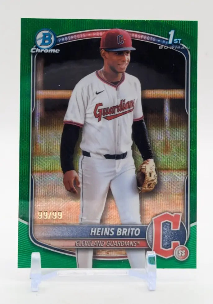 2025 Bowman Chrome Heins Brito #BCP-203 Green 99/99 Bookend! Cleveland Guardians - Baseball Card Single