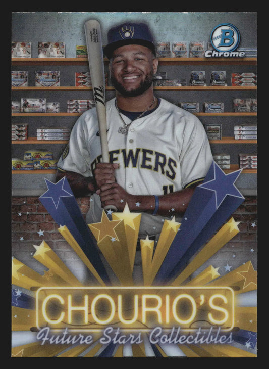 2025 Bowman Chrome #HS-3 Jackson Chourio Hobby Stars Insert Milwaukee Brewers - Baseball Card Single