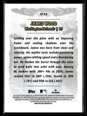 2025 Bowman Chrome #IT-15 James Wood It Came To The League - Baseball Card Single