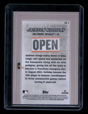 2025 Bowman Chrome Jackson Holliday #HS-2 Hobby Stars Baseball - Baseball Card Single