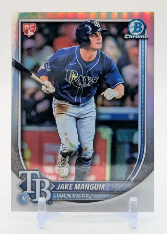 2025 Bowman Chrome Jake Mangum #50 Red Rookie Badge Tampa Bay Rays - Baseball Card Single
