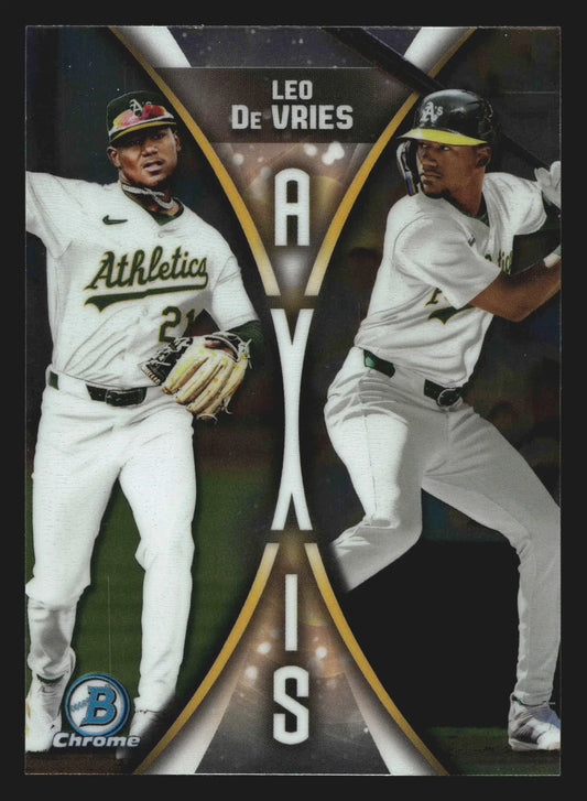 2025 Bowman Chrome Leo De Vries #A-19 Axis Insert Athletics - Baseball Card Single