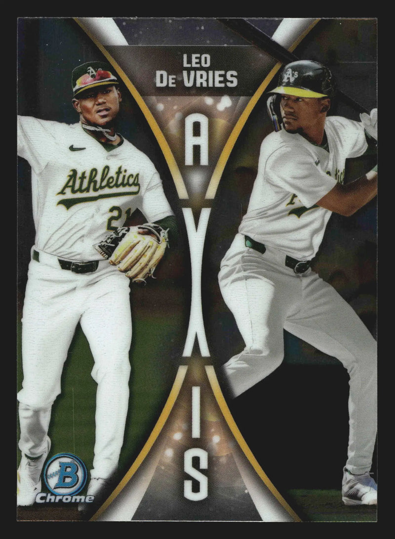 2025 Bowman Chrome Leo De Vries #A-19 Axis Insert Athletics - Baseball Card Single