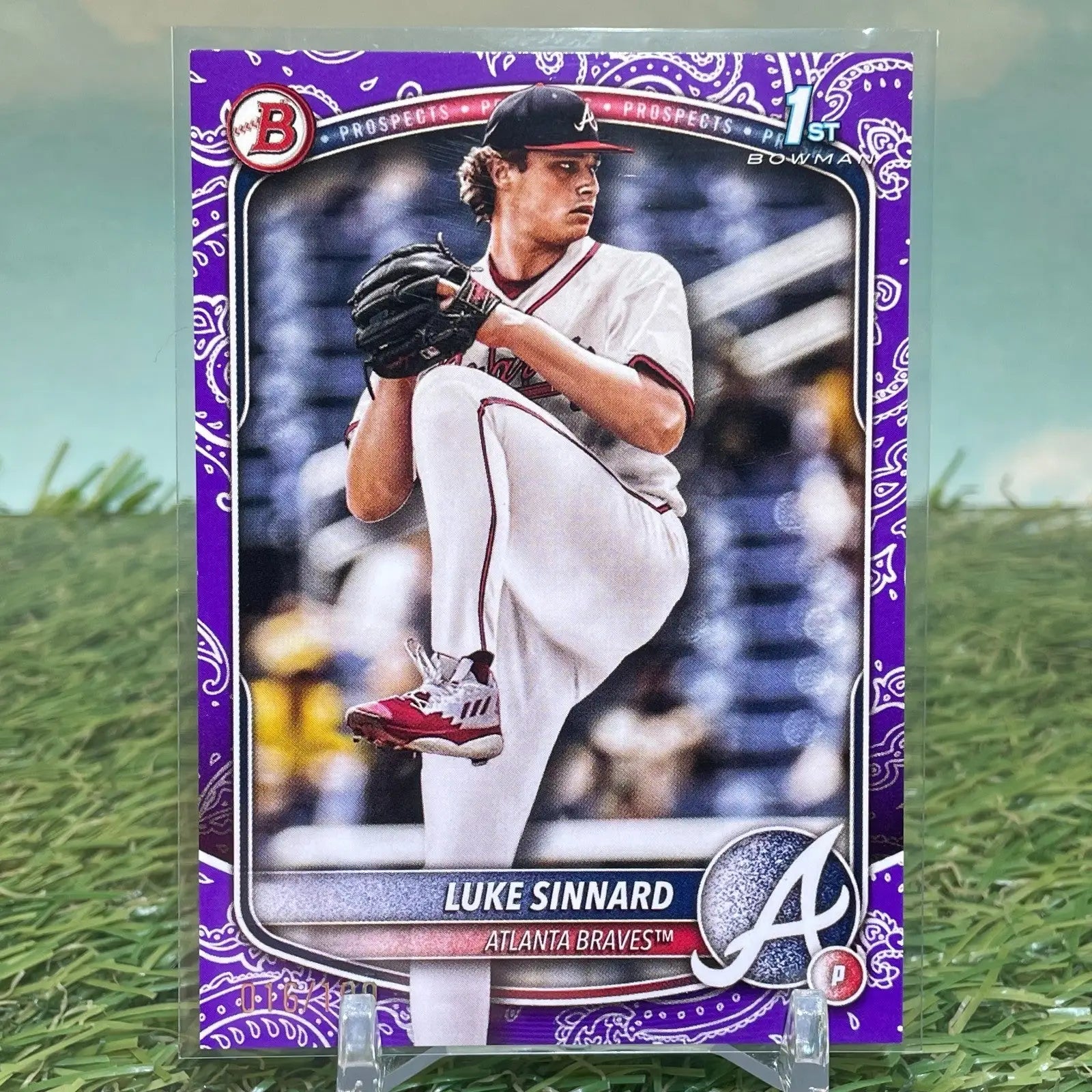 2025 Bowman Chrome Luke Sinnard 1st Bowman Purple Bandana Border /199 - Baseball Card Single