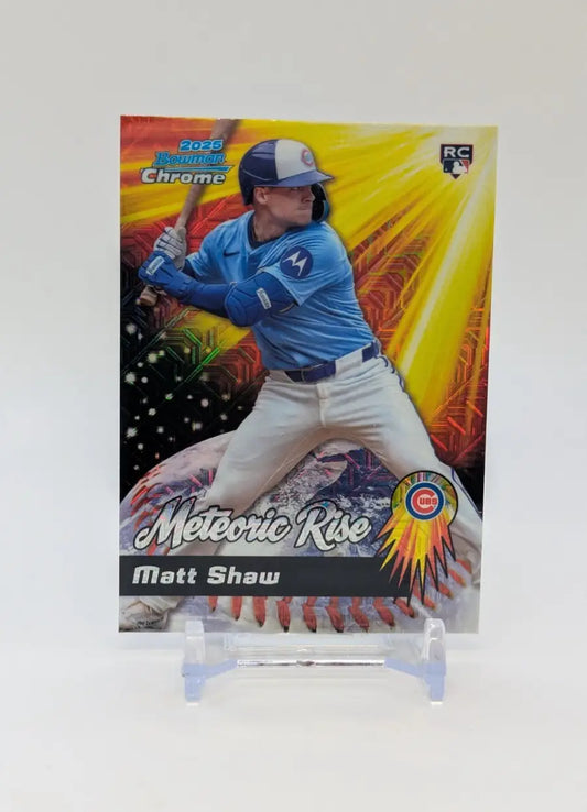 2025 Bowman Chrome Matt Shaw Rookie Meteoric Rise RC #MR-9 Cubs - Baseball Card Single