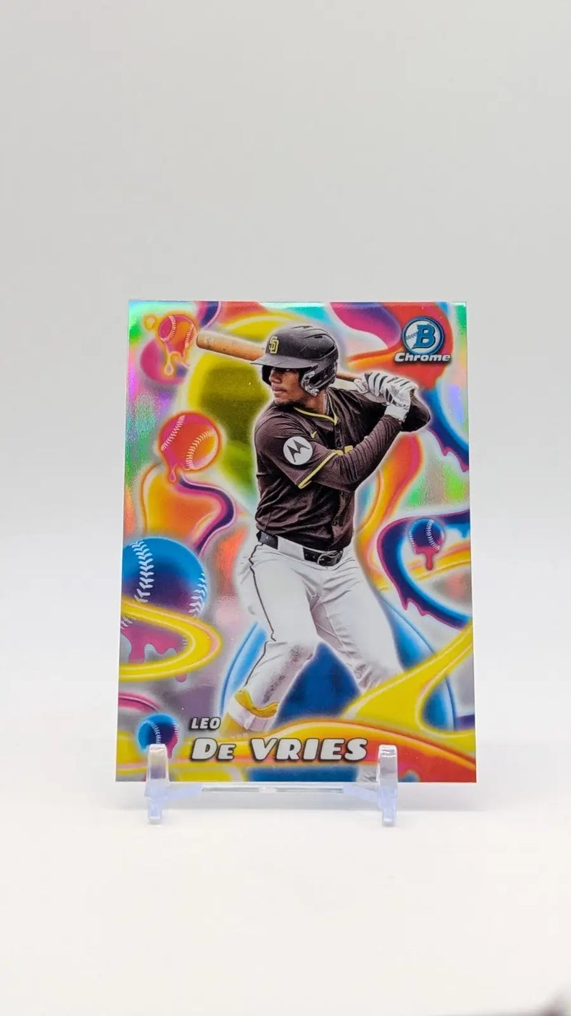 2025 Bowman Chrome Melt Mashers Leo De Vries #MM-8 Padres Athletics - Baseball Card Single