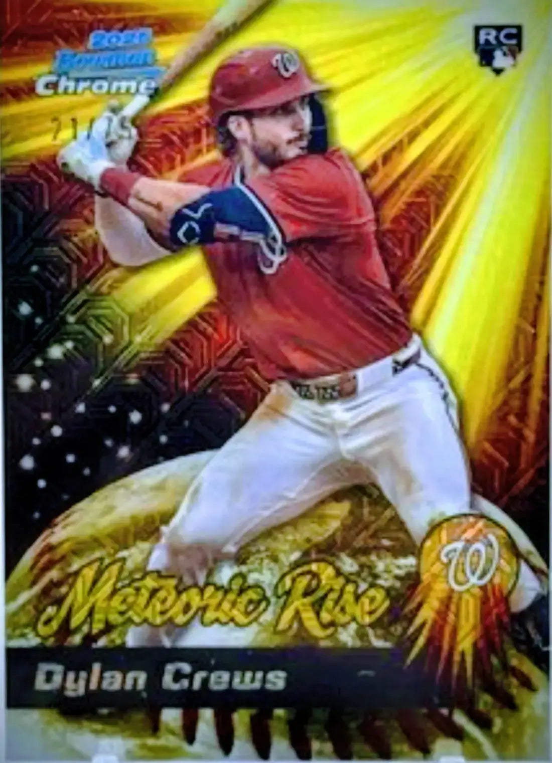 2025 BOWMAN CHROME METEORIC RISE MOJO REFRACTOR SSP 21/75 RC DYLAN CREWS - Baseball Card Single