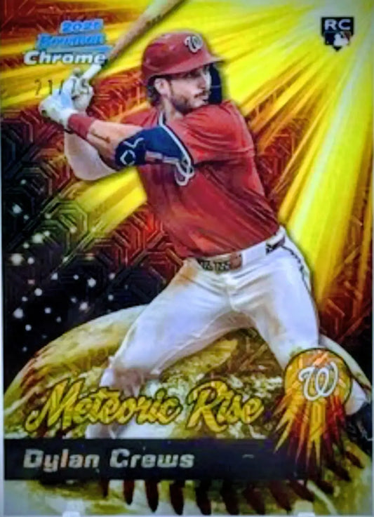 2025 BOWMAN CHROME METEORIC RISE MOJO REFRACTOR SSP 21/75 RC DYLAN CREWS - Baseball Card Single