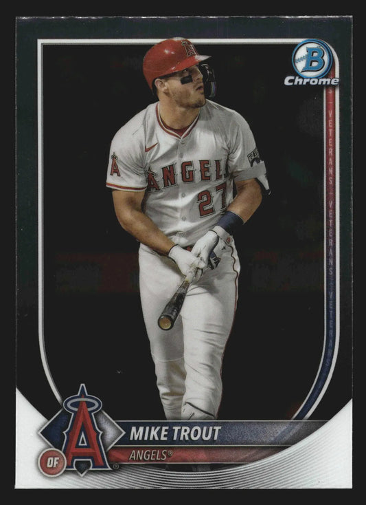 2025 Bowman Chrome Mike Trout #27 Los Angeles Angels - Baseball Card Single