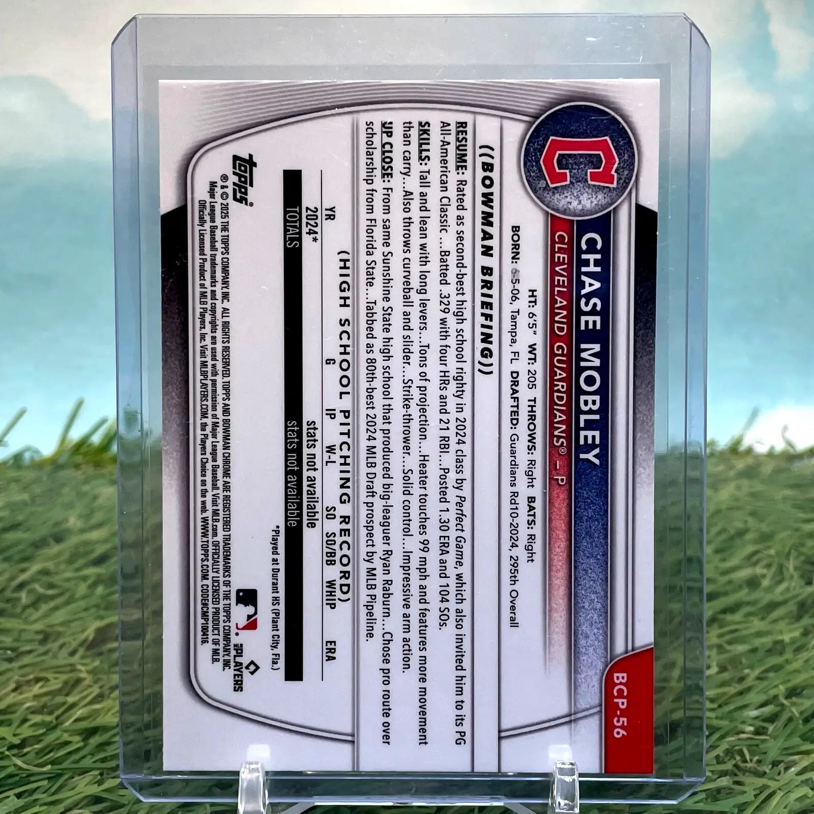 2025 Bowman Chrome MINI DIAMOND #BCP-56 CHASE MOBLEY Guardians - Baseball Card Single