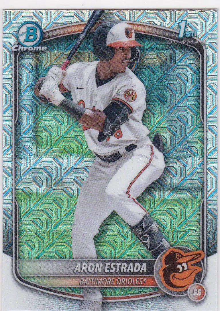 Aron Estrada 1st Bowman Chrome Mojo baseball card from 2025 Bowman Chrome MOJO series
