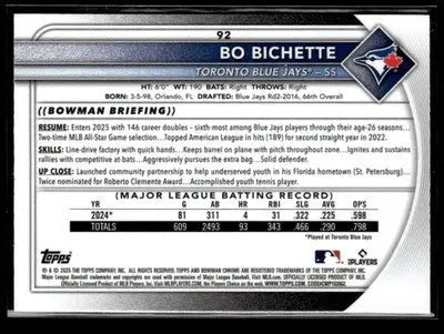 2025 Bowman - Chrome Mojo Refractor Bo Bichette #92 Toronto Blue Jays