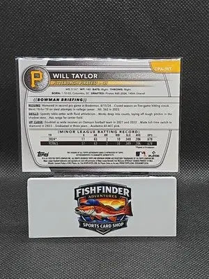2025 Bowman Chrome Prospect Autographs Will Taylor Blue RayWave #CPA-WT /150 - Baseball Card Single