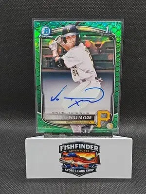 2025 Bowman Chrome Prospect Autographs Will Taylor #CPA-WT Green Reptilian /99 - Baseball Card Single