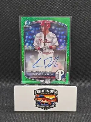 2025 Bowman-Chrome Prospect Mega Box Autographs Carson DeMartini #BMA-CD Green - Baseball Card Box