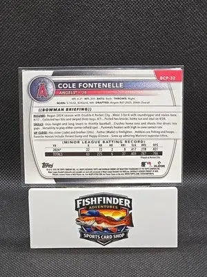 2025 Bowman-Chrome Prospects Cole Fontenelle #BCP-32 Blue RayWave Refractor /150 - Baseball Card Single