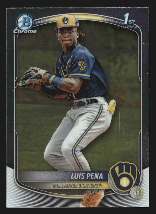 2025 Bowman Chrome Prospects Luis Pena #BCP-38 Brewers 1st Bowman - Baseball Card Single