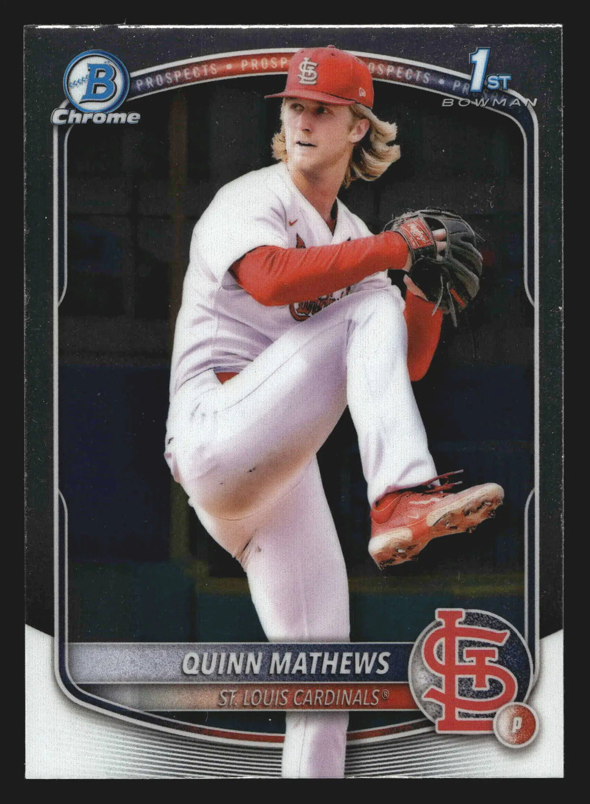 2025 Bowman Chrome Prospects Quinn Mathews #BCP-25 1st Bowman Cardinals - Baseball Card Single
