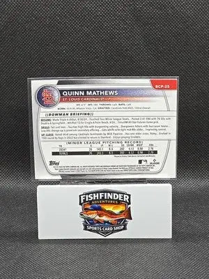 2025 Bowman - Chrome Prospects Quinn Mathews #BCP-25 Mojo Refractor (RC) - Baseball Card Single