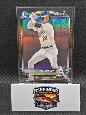 2025 Bowman - Chrome Prospects Will Simpson #BCP-35 Reptilian Refractor (RC)