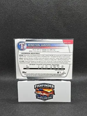 2025 Bowman - Chrome Prospects Winston Santos #BCP-121 Mini-Diamond Refractor... - Baseball Card Single