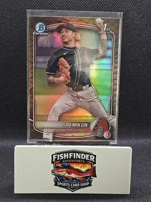 2025 Bowman - Chrome Prospects Yu-Min Lin #BCP-27 Reptilian Refractor (RC) - Baseball Card Single