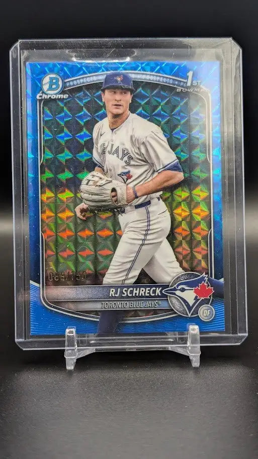 2025 Bowman Chrome RJ Schreck 1st Blue Geometric Refractor /150 Blue Jays - Baseball Card Single