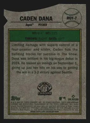 2025 Bowman Chrome ROY-7 Caden Dana Rookie of the Year Angels RC - Baseball Card Single