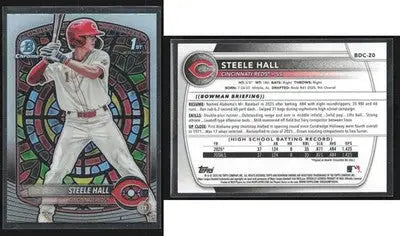2025 Bowman Chrome STEELE HALL #BDC-20 Stained Glass Cincinnati Reds - Baseball Card Single