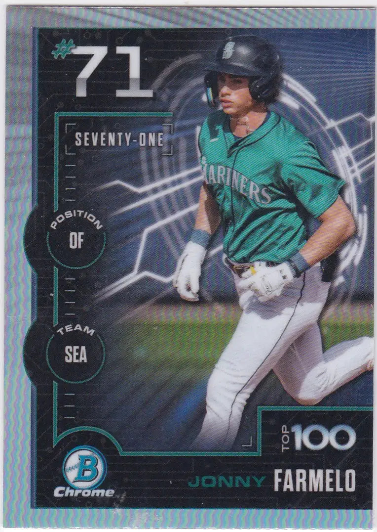 Jonny Farmelo Seattle Mariners Bowman Chrome Top Prospect baseball card