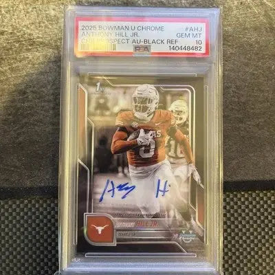 2025 Bowman Chrome U Anthony Hill Jr. Auto /10 PSA 10 Pop 1 - Football Card Single