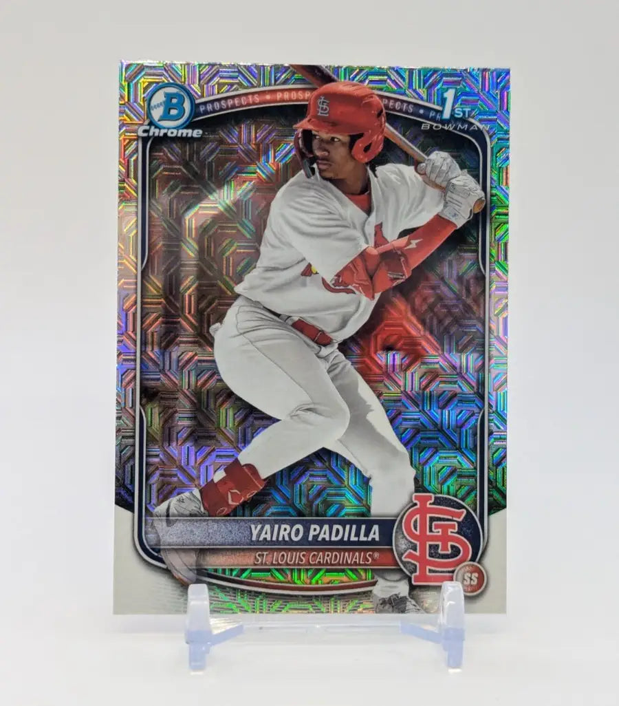 2025 Bowman Chrome Yairo Padilla 1st Bowman St. Louis Cardinals #BCP-236 Mojo - Baseball Card Single