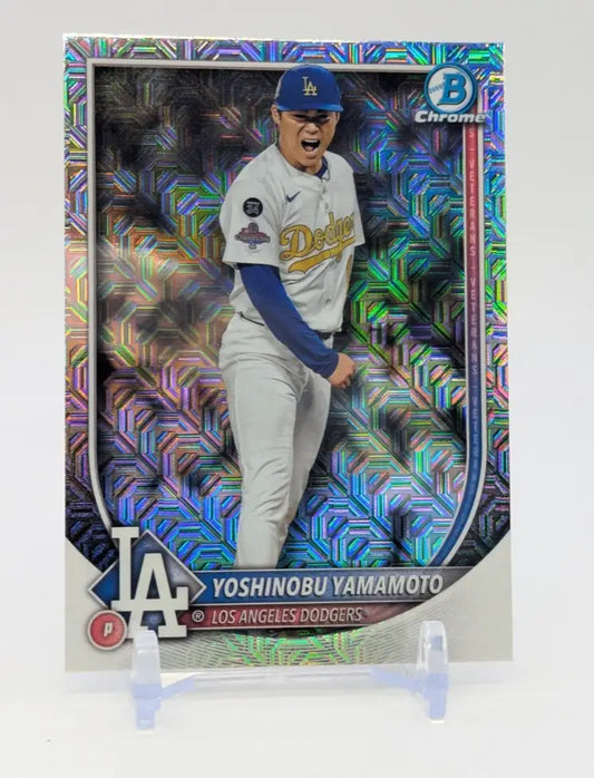 2025 Bowman Chrome Yoshinobu Yamamoto #76 Chrome Mojo Refractor - Baseball Card Single