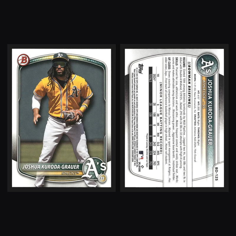 2025 Bowman Draft #BD-125 Joshua Kuroda-Grauer Athletics 1st Bowman - Baseball Card Single