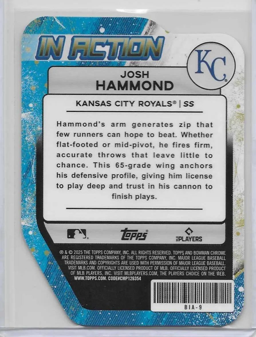 2025 Bowman Draft #BIA-9 Josh Hammond Bowman In Action Gold /50 Refactor (1379) - Baseball Card Single