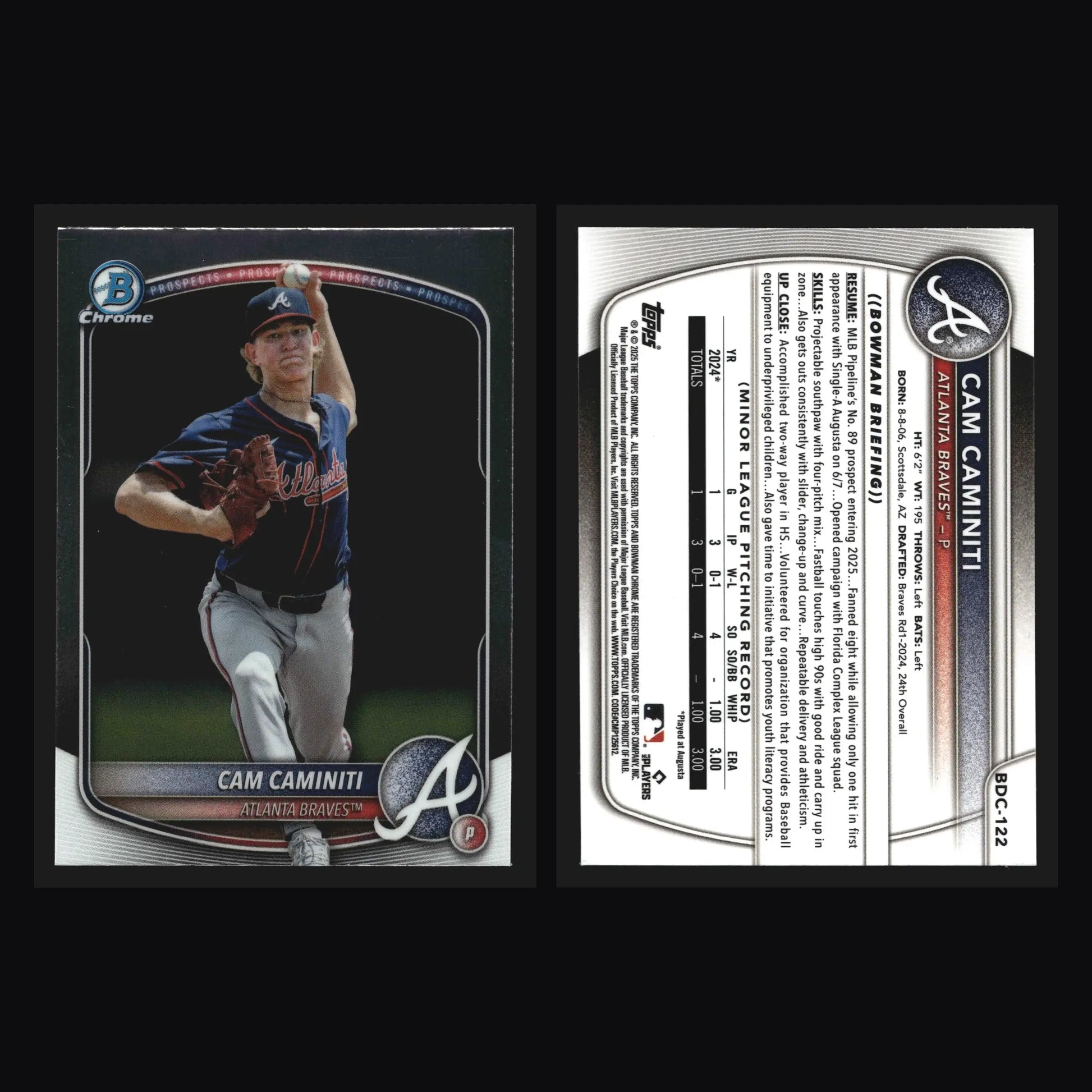 2025 Bowman Draft Chrome #BDC-122 Cam Caminiti Atlanta Braves