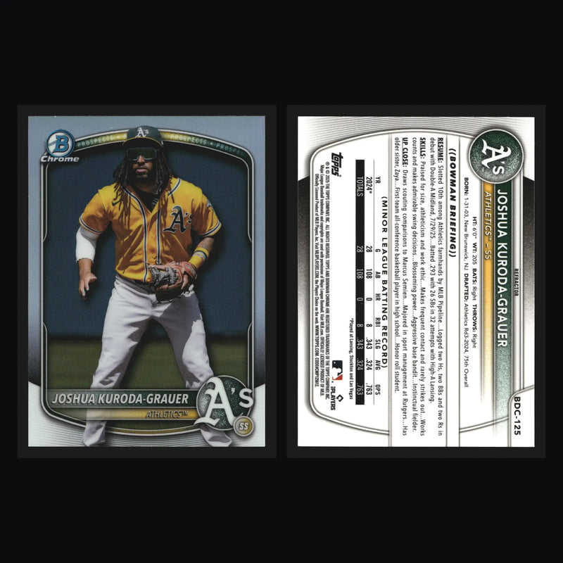 2025 Bowman Draft Chrome #BDC-125 Joshua Kuroda-Grauer Refractor Athletics