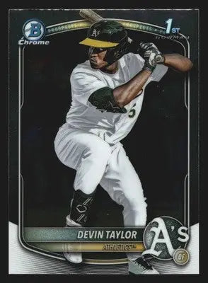 2025 Bowman Draft Chrome #BDC-135 Devin Taylor Athletics 1st Bowman - Baseball Card Single