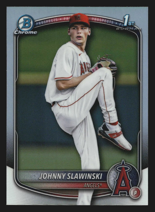 2025 Bowman Draft Chrome #BDC-153 Johnny Slawinski Angels Refractor - Baseball Card Single