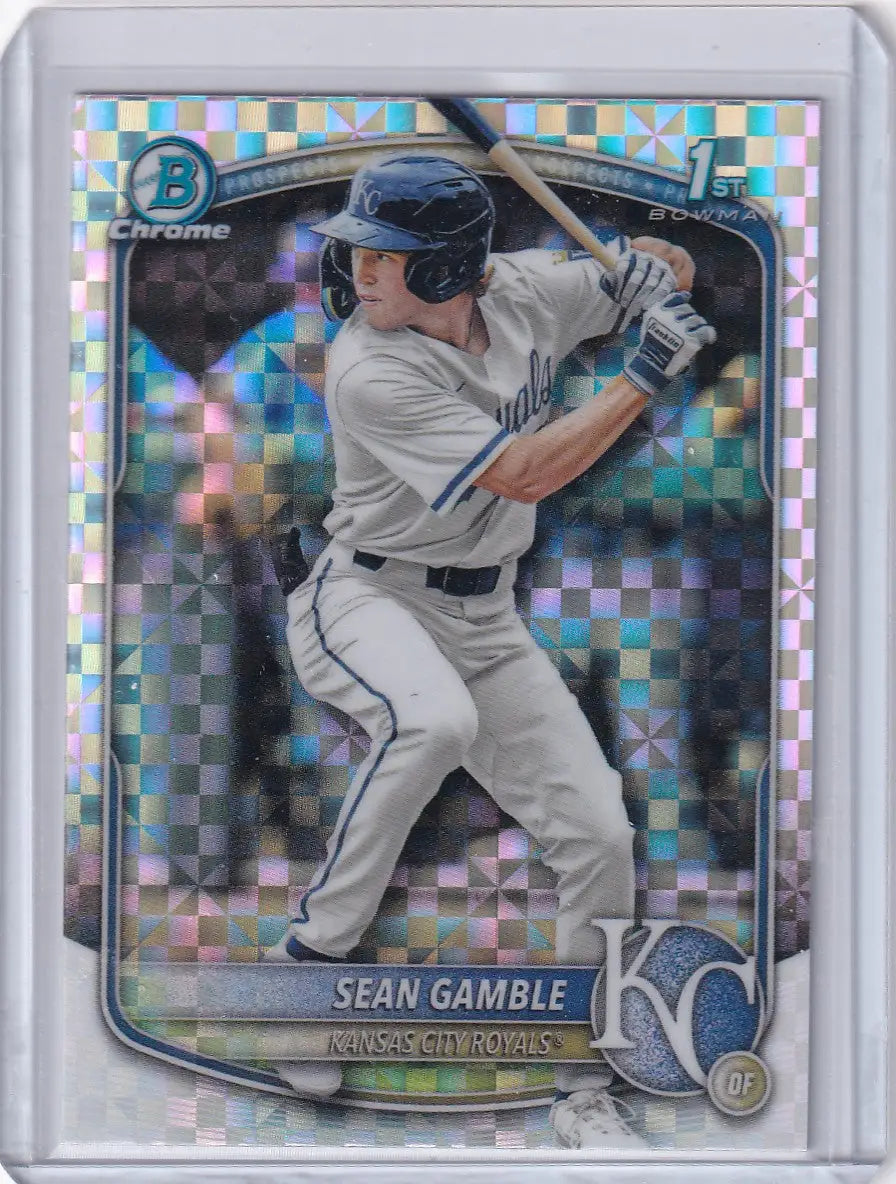 2025 Bowman Draft Chrome #BDC-178 Xfractor Sean Gamble - Royals - Baseball Card Single