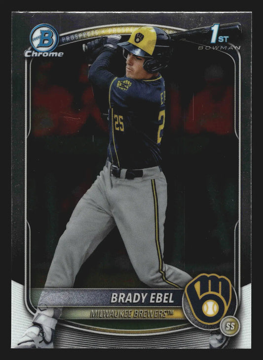 2025 Bowman Draft Chrome Brady Ebel #BDC-194 1st Bowman Milwaukee Brewers - Baseball Card Single