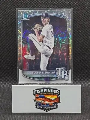 2025 Bowman Draft Chrome Cooper Flemming 1st Lazer Refractor #BDC-166 Rays - Baseball Card Single